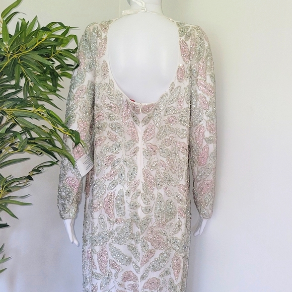 Mac Duggal 5424 Foliage Tea Length Column Dress - Picture 8 of 14